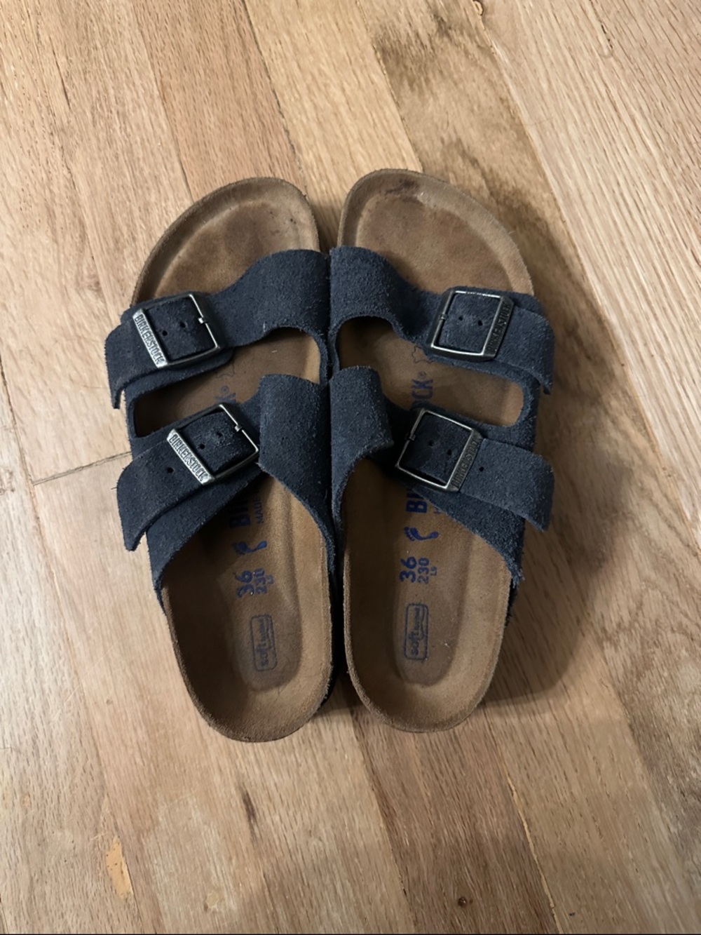 Birkenstock Arizona Double Strap Sandals - Black Suede